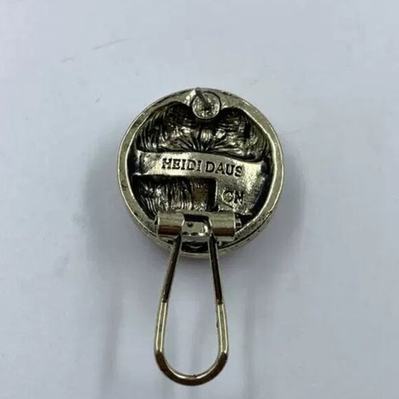 Heidi Daus Bright Fuchsia Crystal Round Earrings Gold Frame Classic Retro - Picture 2 of 2